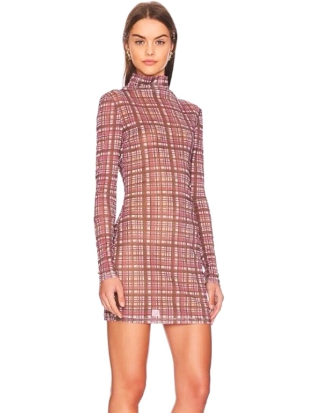Atoir Long-Sleeve Plaid Mini Dress